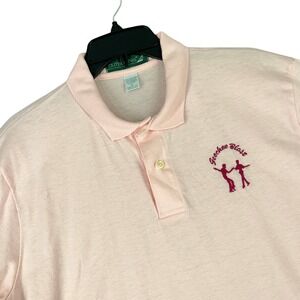 Vintage 90s Shag Dancing Streetwear Geechee Blast Pink Polo Shirt Mens XL